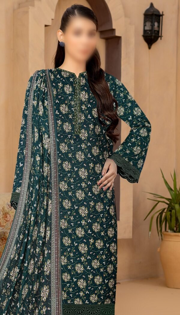 3 PC Alkaram Allover Lawn With Voil Dupatta SR-101