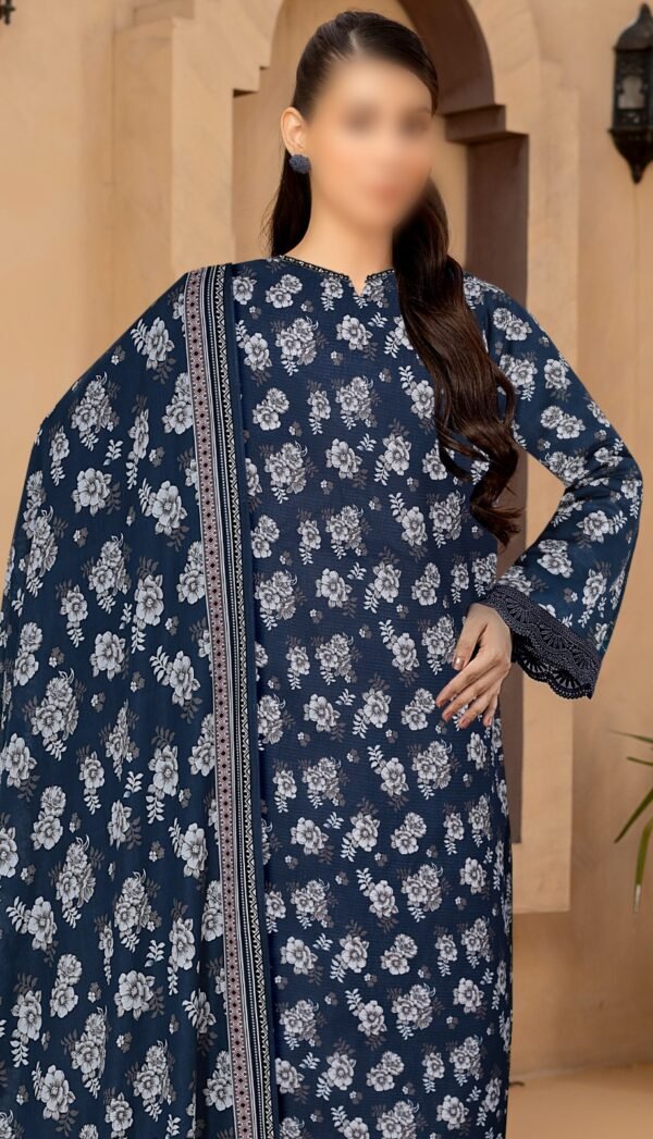 3 PC Alkaram Allover Lawn With Voil Dupatta SR-104