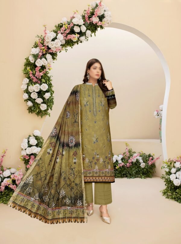 3pc Embroidered Lawn-507