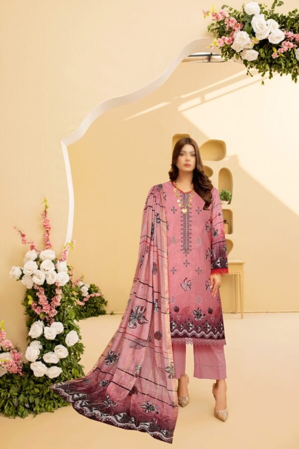 3pc   Embroidered Lawn-502