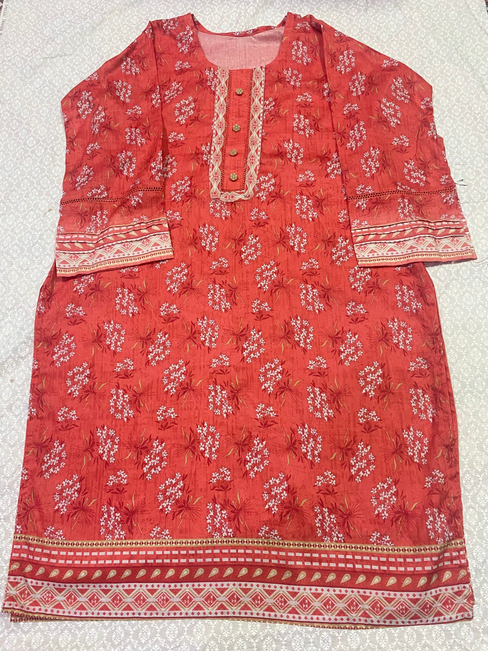 2 pc stitched lawn Branded Dress-708 - Image 2