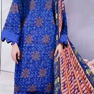 3 Pc Sapphire Lawn with Voil Dupatta -806