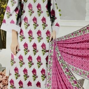 3 Pc Sapphire Lawn  with Voil Dupatta-802