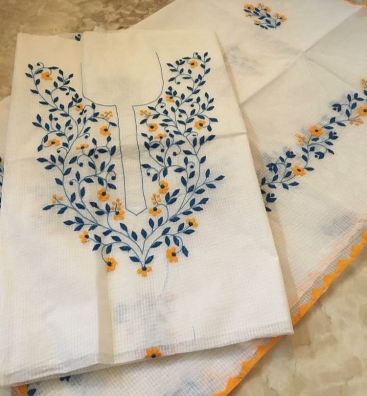 3 pc Applic Dress (khadi Net)