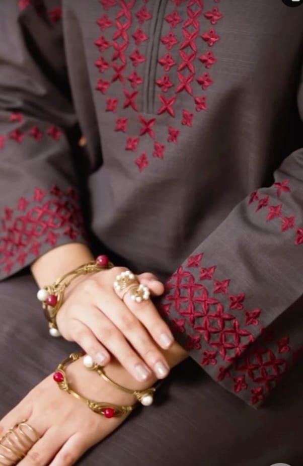 2 pc Embroidery Dress