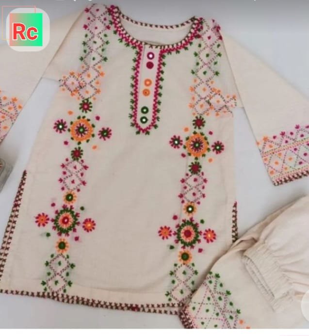 2 pc Embroidery Dress