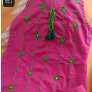 2 pc embroidery dress-606